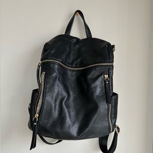Black Leather Backpack